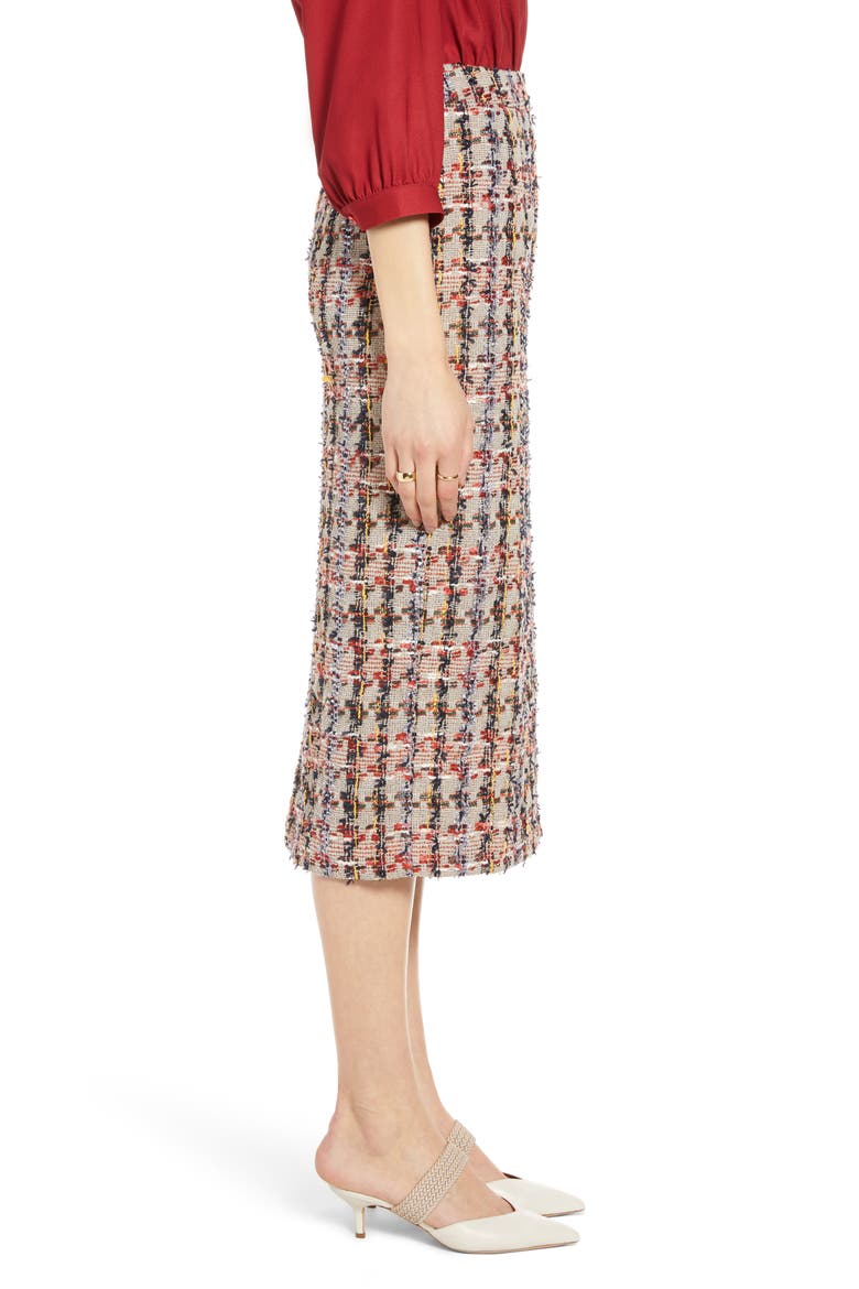 Tweed Pencil Skirt, Alternate, color, TAN MULTI TWEED