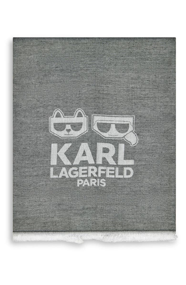 KARL LAGERFELD PARIS Karl Choupette Pashmina Scarf, Alternate, color, 