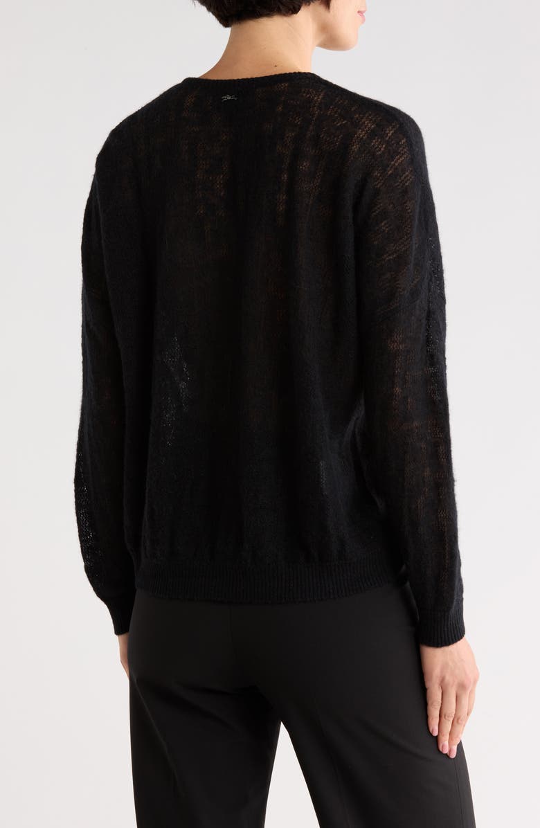 Longchamp Wool Blend Pullover Sweatshirt, Alternate, color, Black