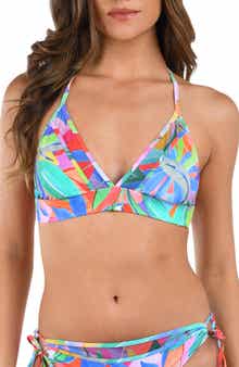 La Blanca Tropi-Flage Halter Bikini Top