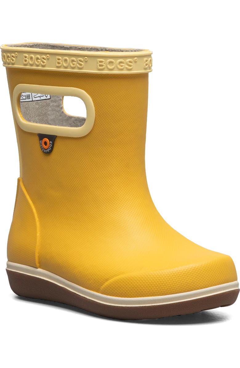 Bogs Kids' Skipper II Waterproof Rain Boot, Main, color, Mustard