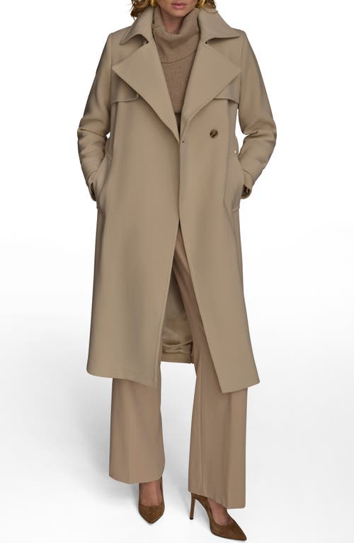 Donna Karan New York Belted Long Raincoat In Neutral