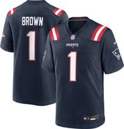 Nike Youth Nike A.J. Brown Navy New England Patriots Team Game Jersey