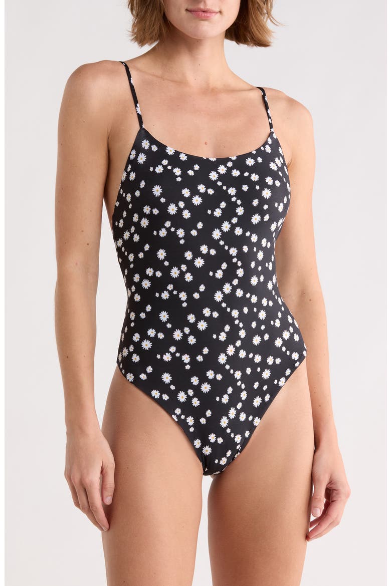 Luster Reversible One-Piece Swimsuit, Main, color, BLACK