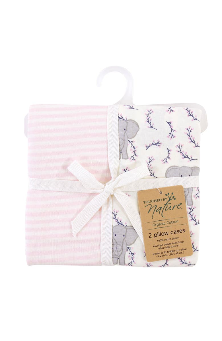 Touched by Nature Organic Cotton Toddler Pillowcase, Alternate, color, Girl Elephant