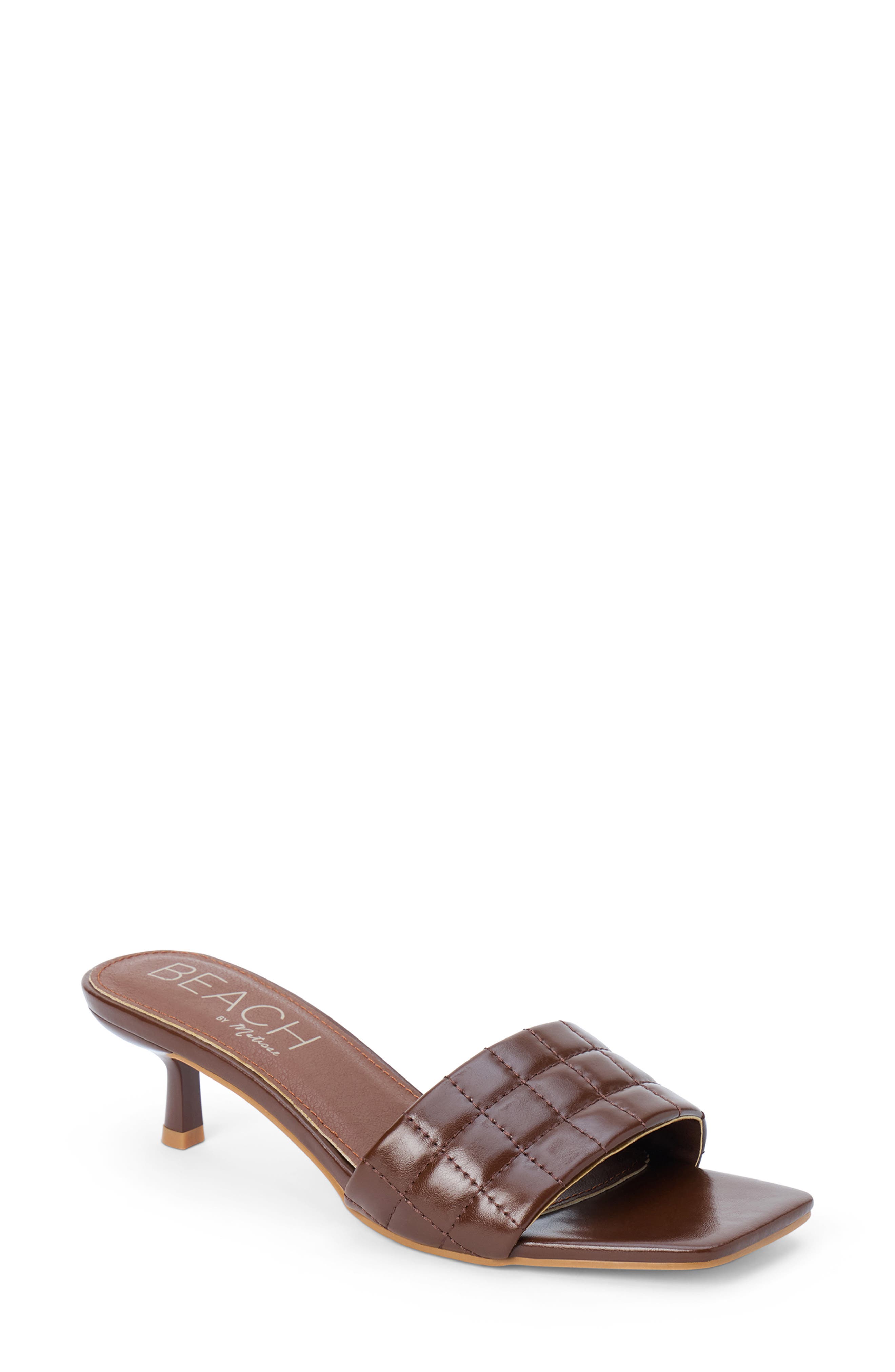 Rosana Kitten Heel Slide Sandal, Main, color, BROWN