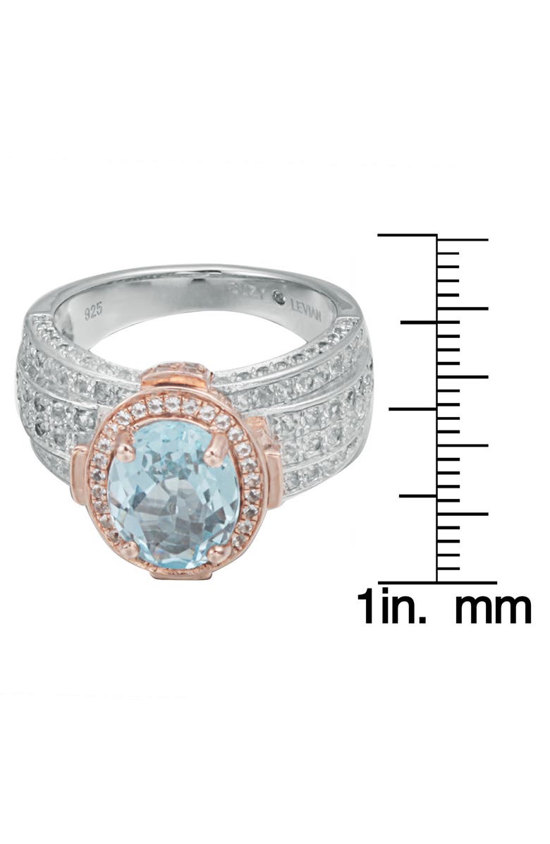 SUZY LEVIAN Blue & White Topaz Two-Tone Ring, Alternate, color, Blue