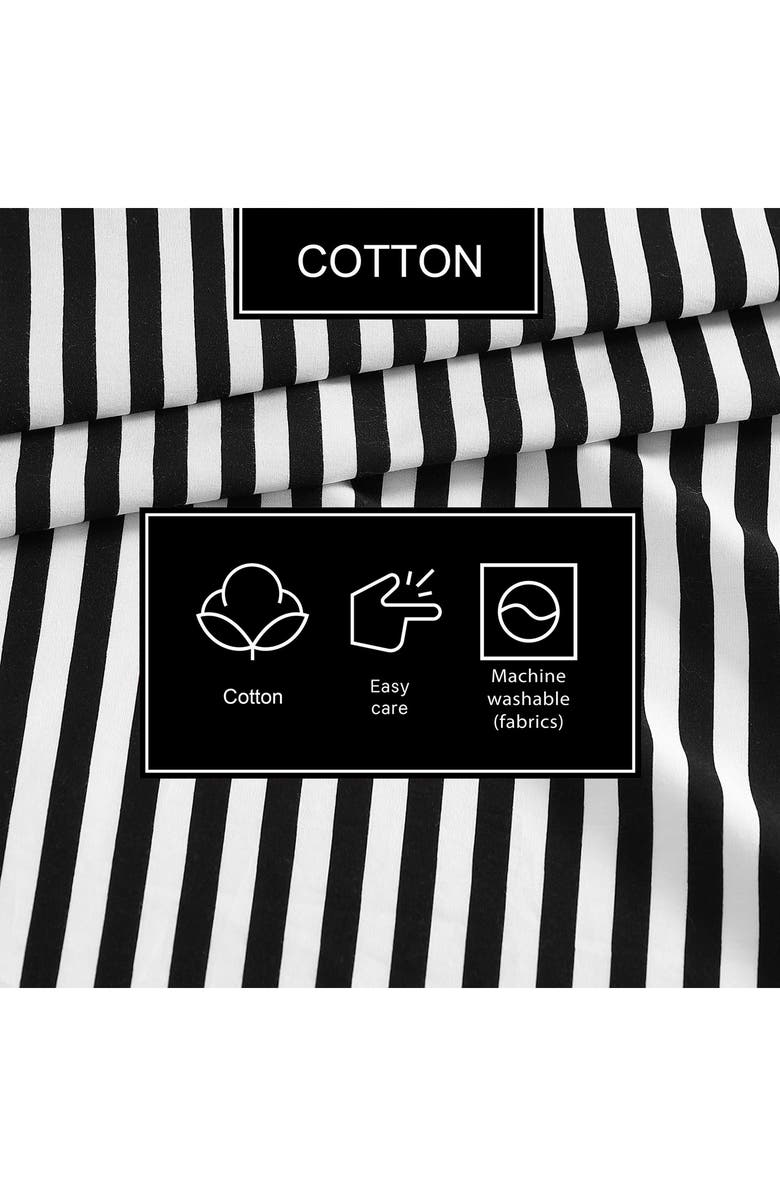 Marimekko Ajo 200 Thread Count Cotton Sheet Set, Alternate, color, Black