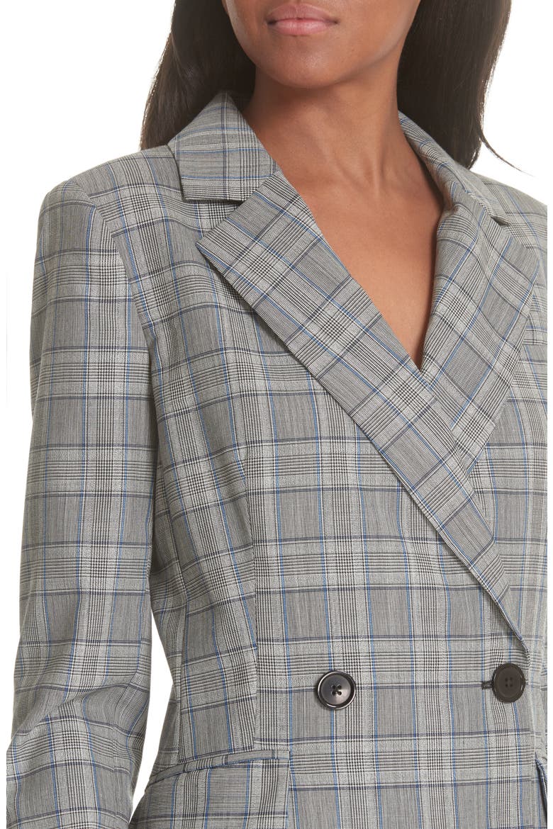 Cotton Suiting Blazer Dress, Alternate, color, CHECK