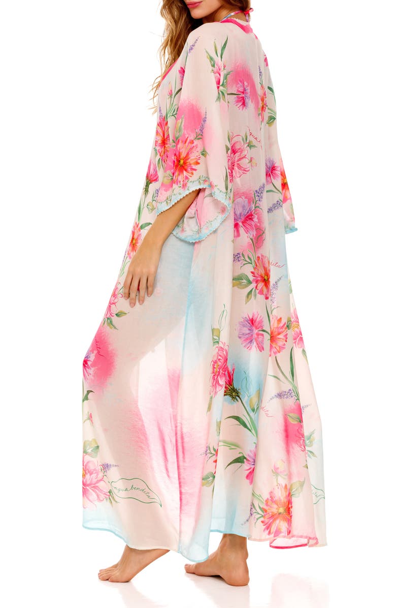 Agua Bendita Selma Chroma Floral Caftan Cover-Up, Alternate, color, Pink Multi