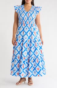 SUGARLIPS New Guinea Sunfire Tiered Midi Dress