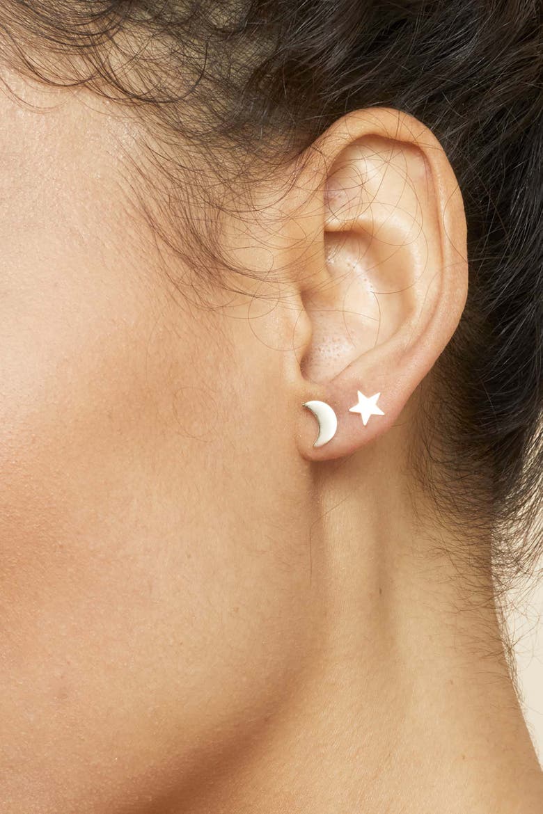 14K Yellow Gold Night Sky Studs, Alternate, color, Yellow Gold