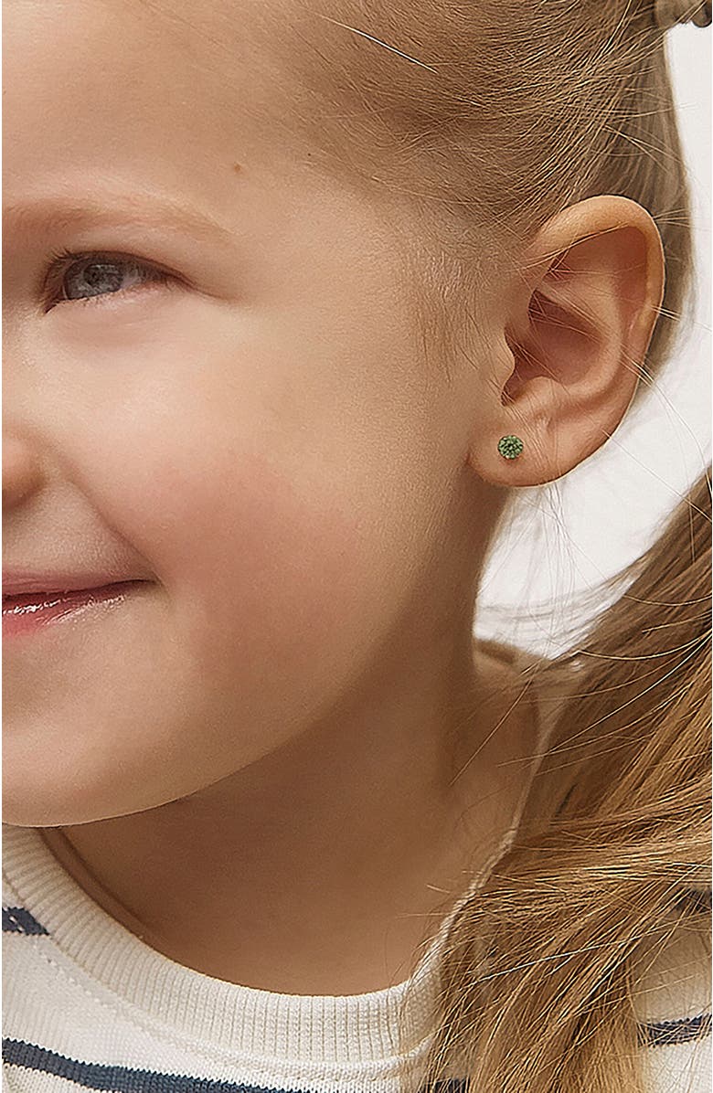 In Season Jewelry 14k Classic Prong Solitaire Earrings, Alternate, color, August