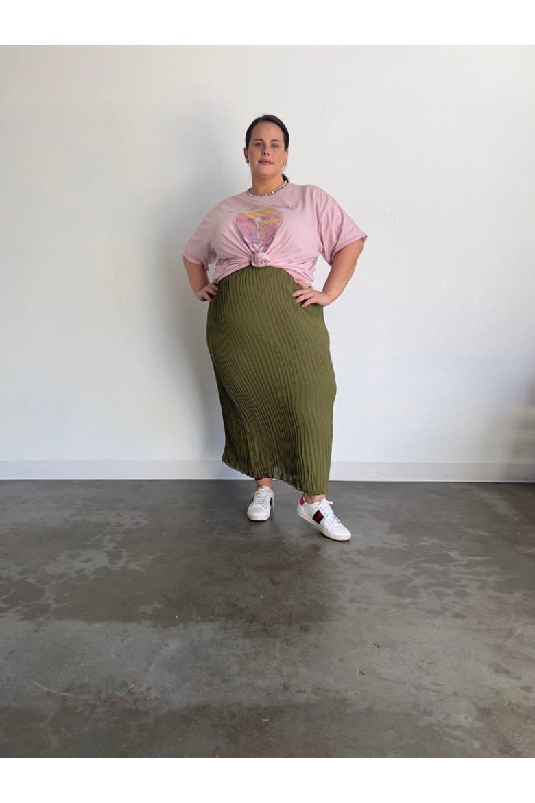Rue Pleated Skirt, Alternate, color, Green / Brown