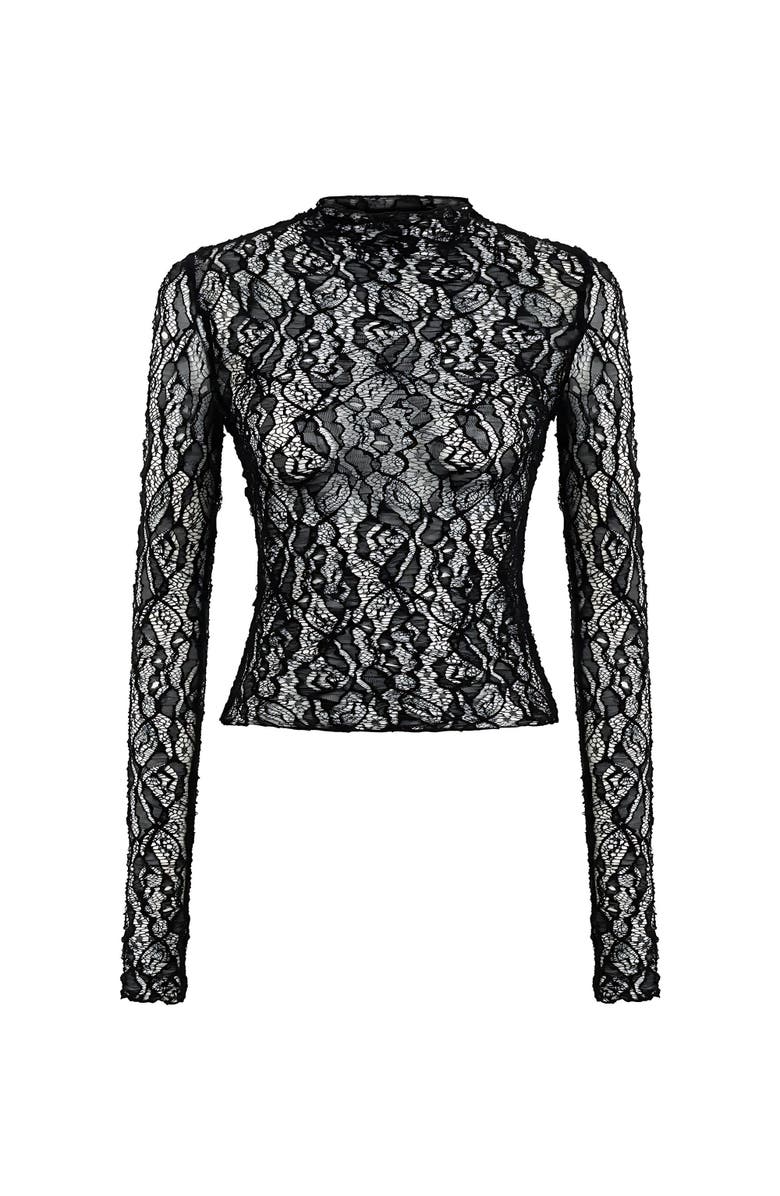 Nocturne Sheer Tulle Top, Alternate, color, 