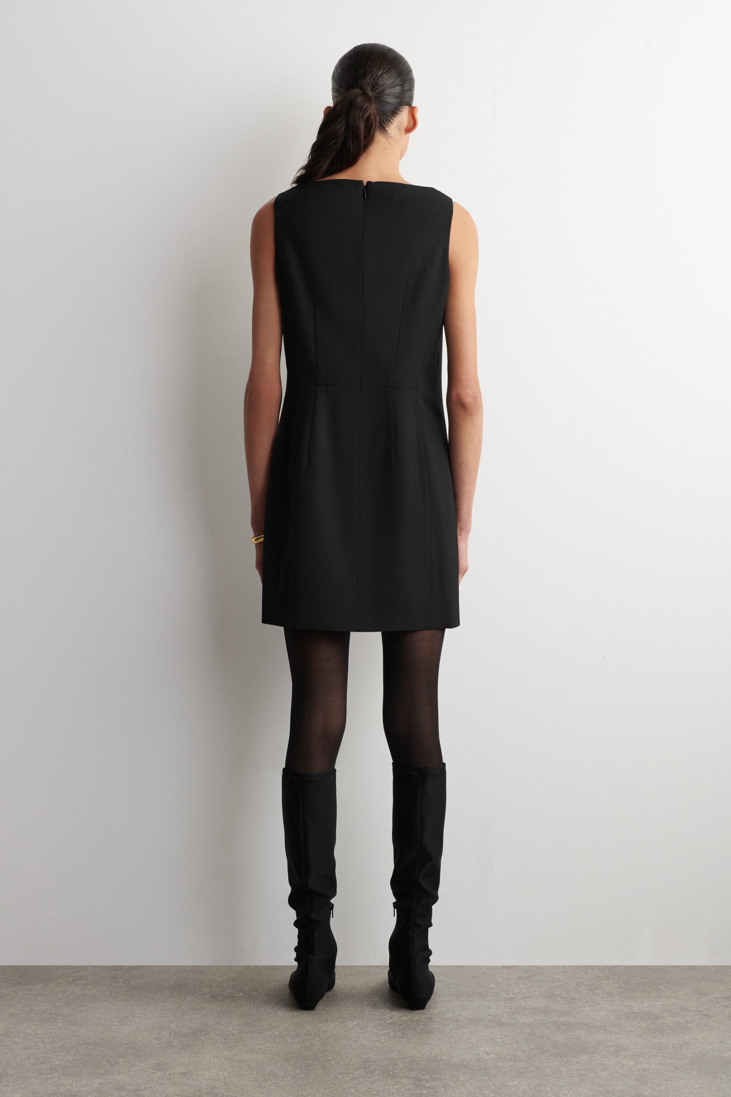 cos tailored wool a line dress Merino Wool-Blend Mini SMihono Fashion Women's Sequin Color:Blue + Black cos dress Crafted from tactile cotton inventory-not-on-hold
