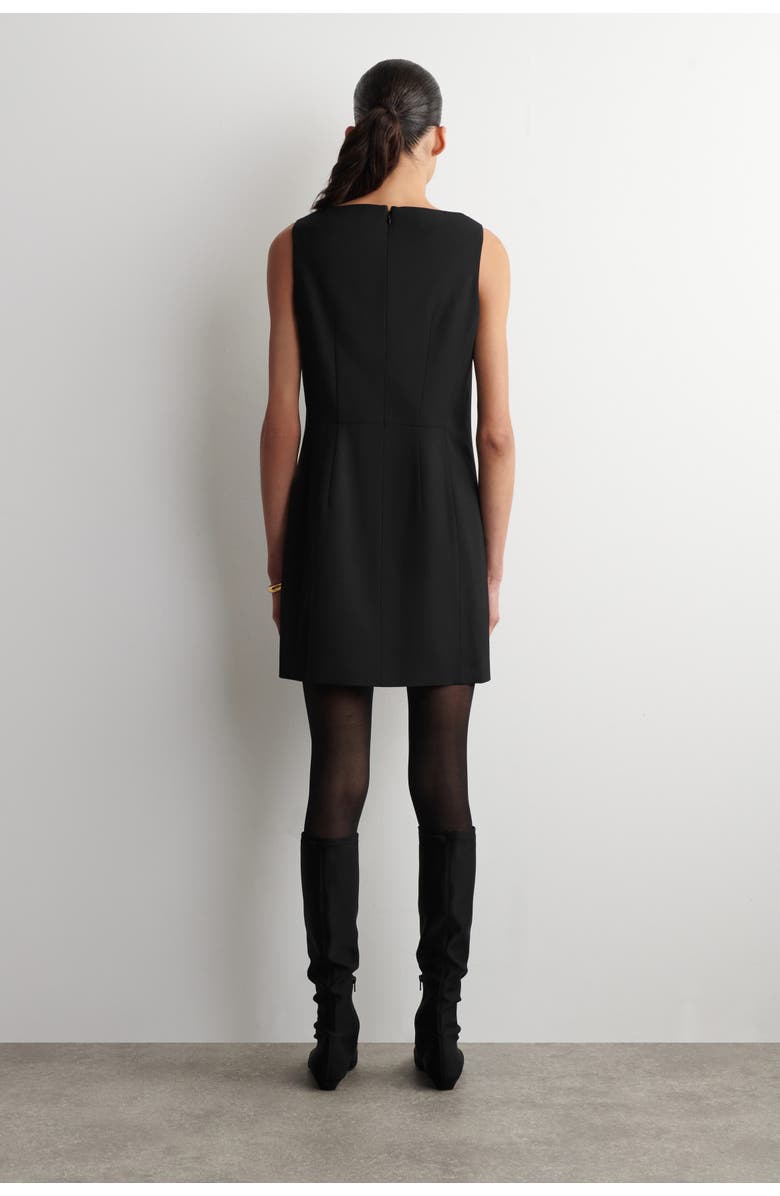 COS Tailored Merino Wool-Blend Mini Dress, Alternate, color, Black