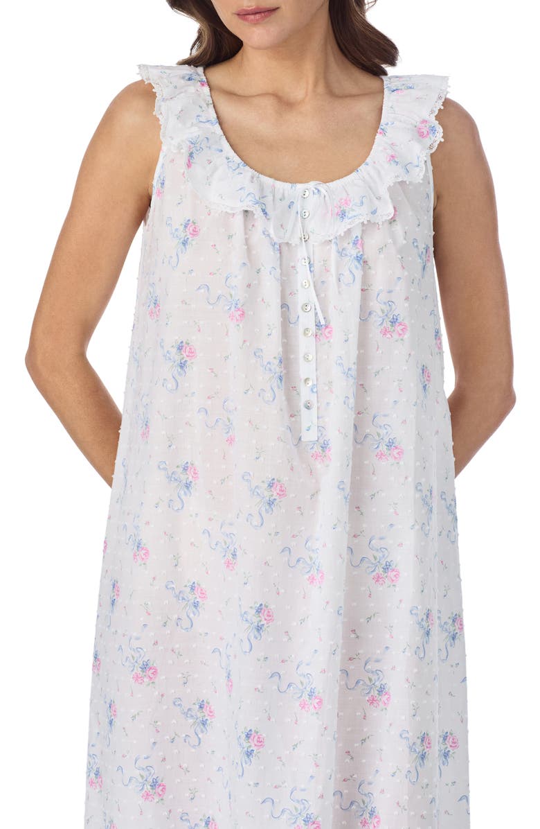 Eileen West Sleeveless Swiss Dot Cotton Ballet Nightgown, Alternate, color, 