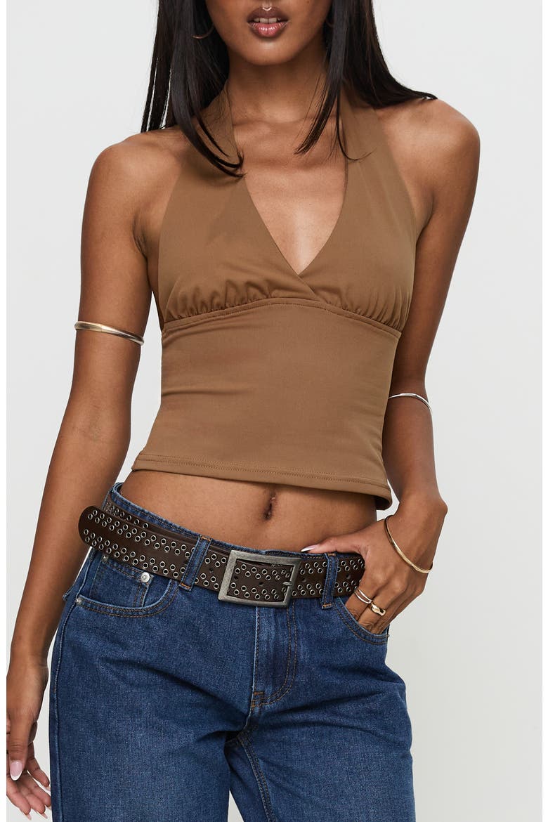 Whimsy Halter Top, Main, color, CHOCOLATE