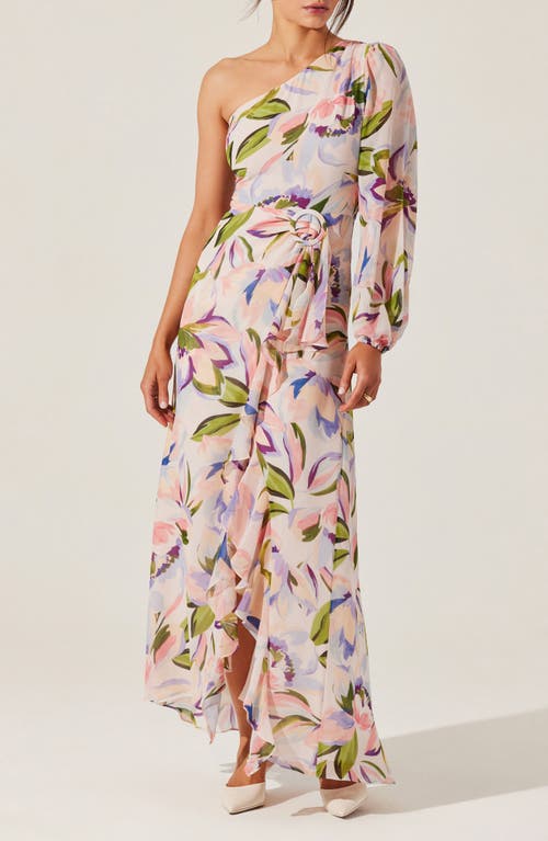 Astr The Label Sandersonia Floral Print Asymmetric Dress In Pink Floral