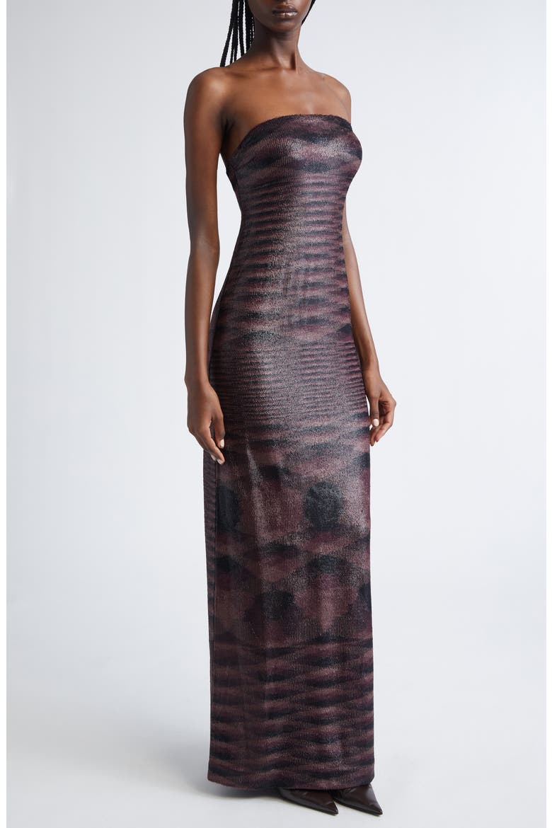 Flame Pattern Knit Removable Straps Dress, Alternate, color, MULTI BROWN AND BLACK