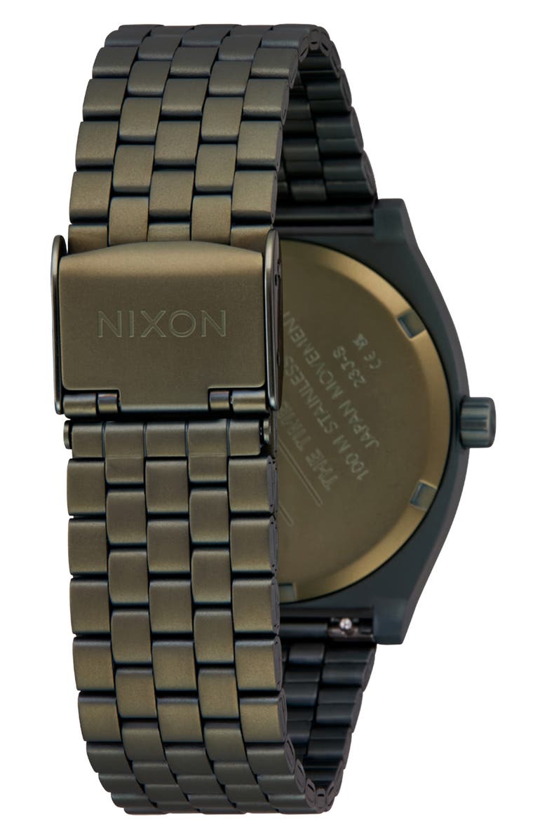 Nixon Time Teller Bracelet Watch, 37mm, Alternate, color, Dark Olive / Dark Olive