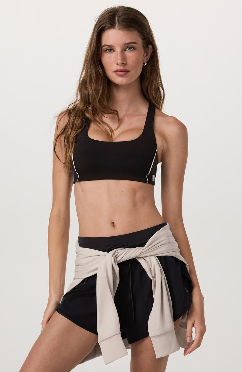 Vuori Daily Piped Sports Bra, Alternate, color, Black