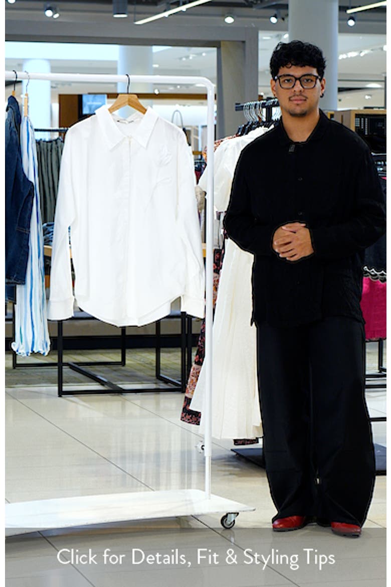 Appliqué Long Sleeve Cotton Button-Up Shirt video