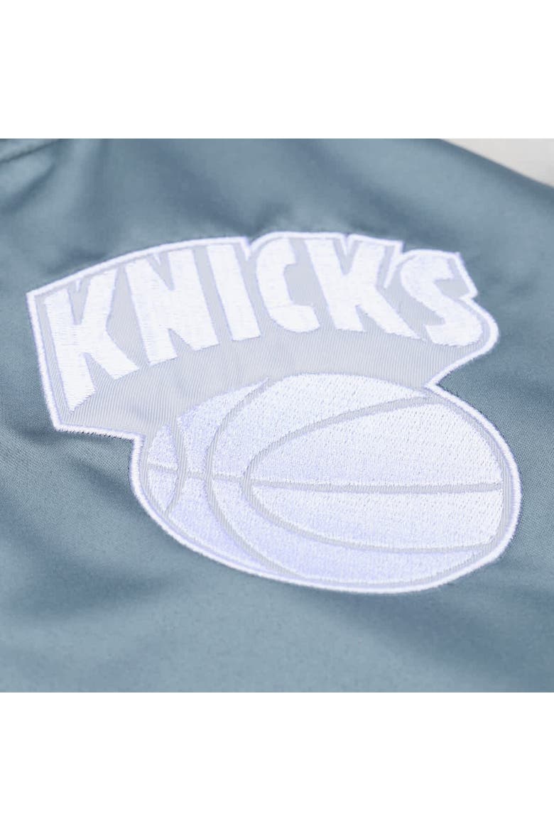 Men's Mitchell & Ness  Blue/Silver New York Knicks Thunderstorm Lightweight Satin Full-Snap Jacket, Alternate, color, Blue