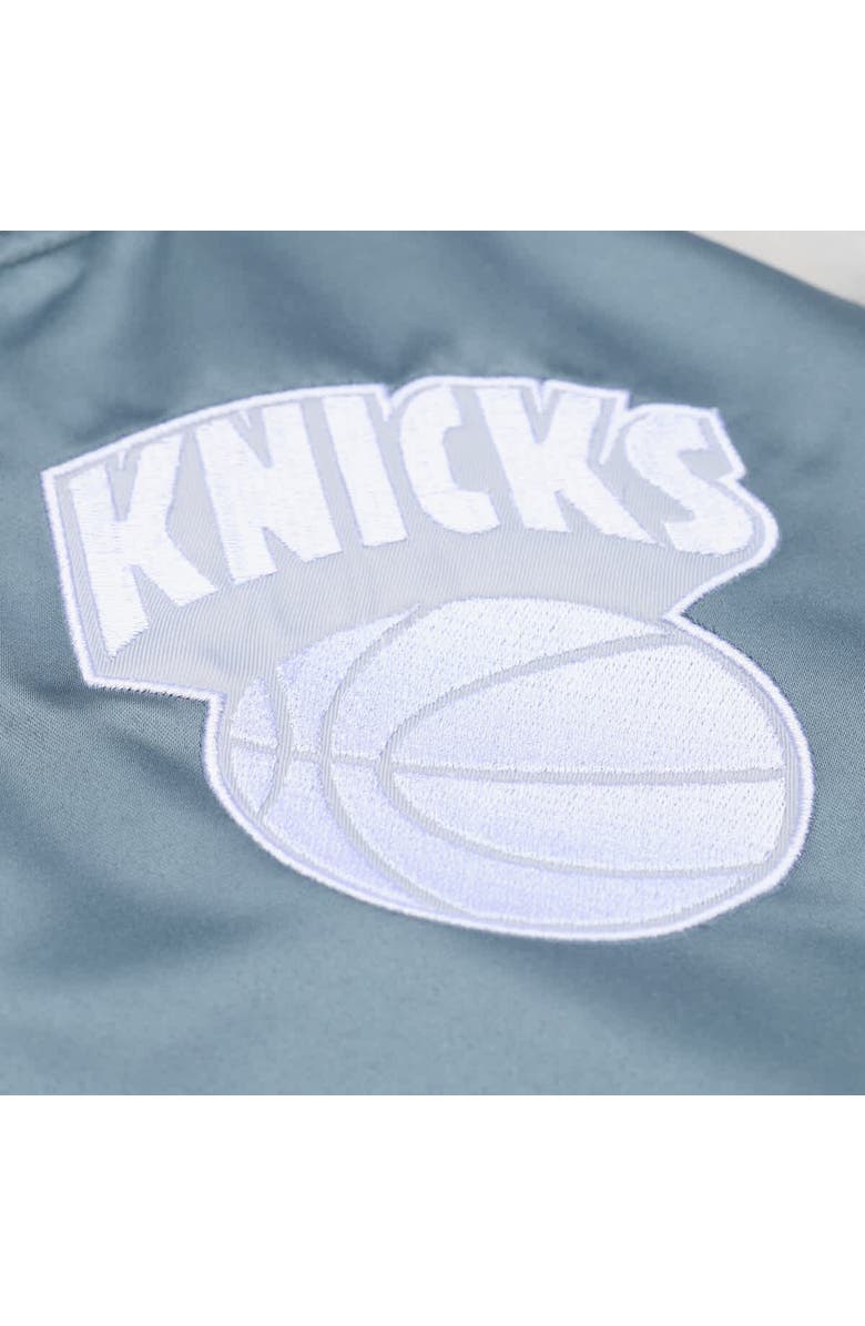 Mitchell & Ness Men's Mitchell & Ness Blue/Silver New York Knicks Thunderstorm Lightweight Satin Full-Snap Jacket, Alternate, color, Blue