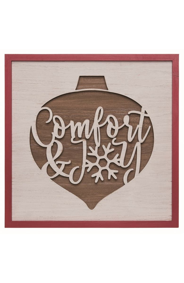 Transpac Wood Multicolored Christmas Laser Cut Decoration, Main, color, Multi