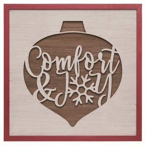 Wood Multicolored Christmas Laser Cut Decoration