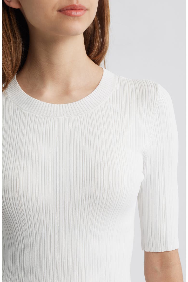 Aranea Rib Elbow Length Sweater, Alternate, color, WHITE
