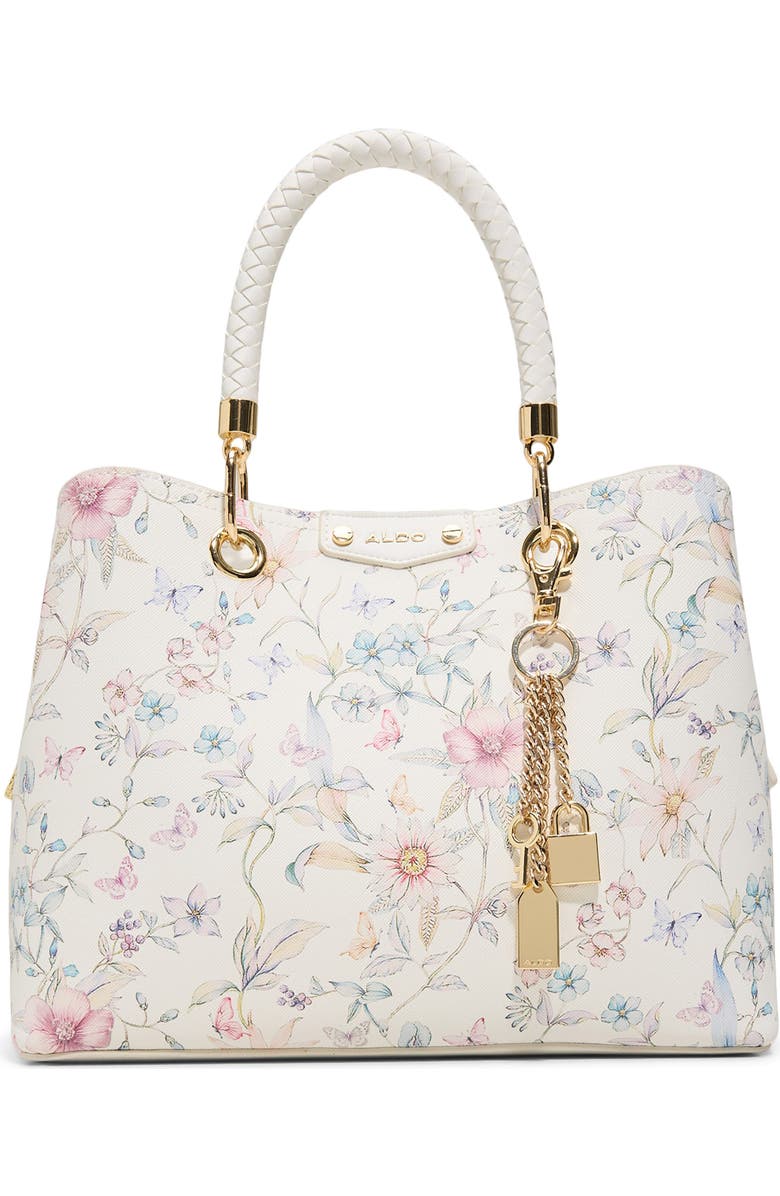 ALDO Lothycann Faux Leather Satchel, Main, color, Floral