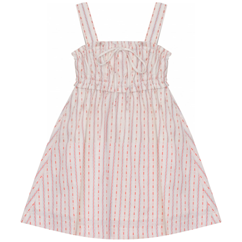 Striped Smocked Ruffle Shoulder Strap Jumper