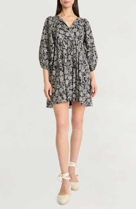 The Good Journey Puff Sleeve Babydoll Minidress