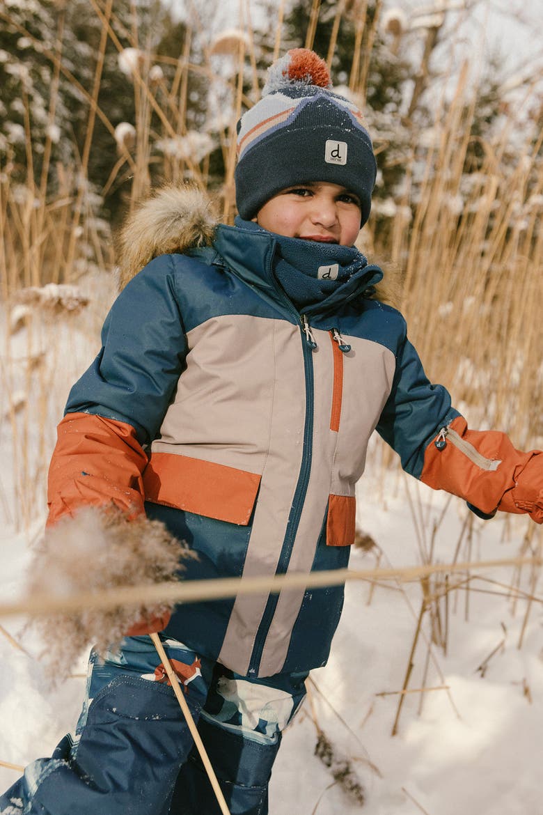 Play Faux Fur Hood Jacket & Bear Pants Two Piece Snowsuit, Alternate, color, Blue Bear Print