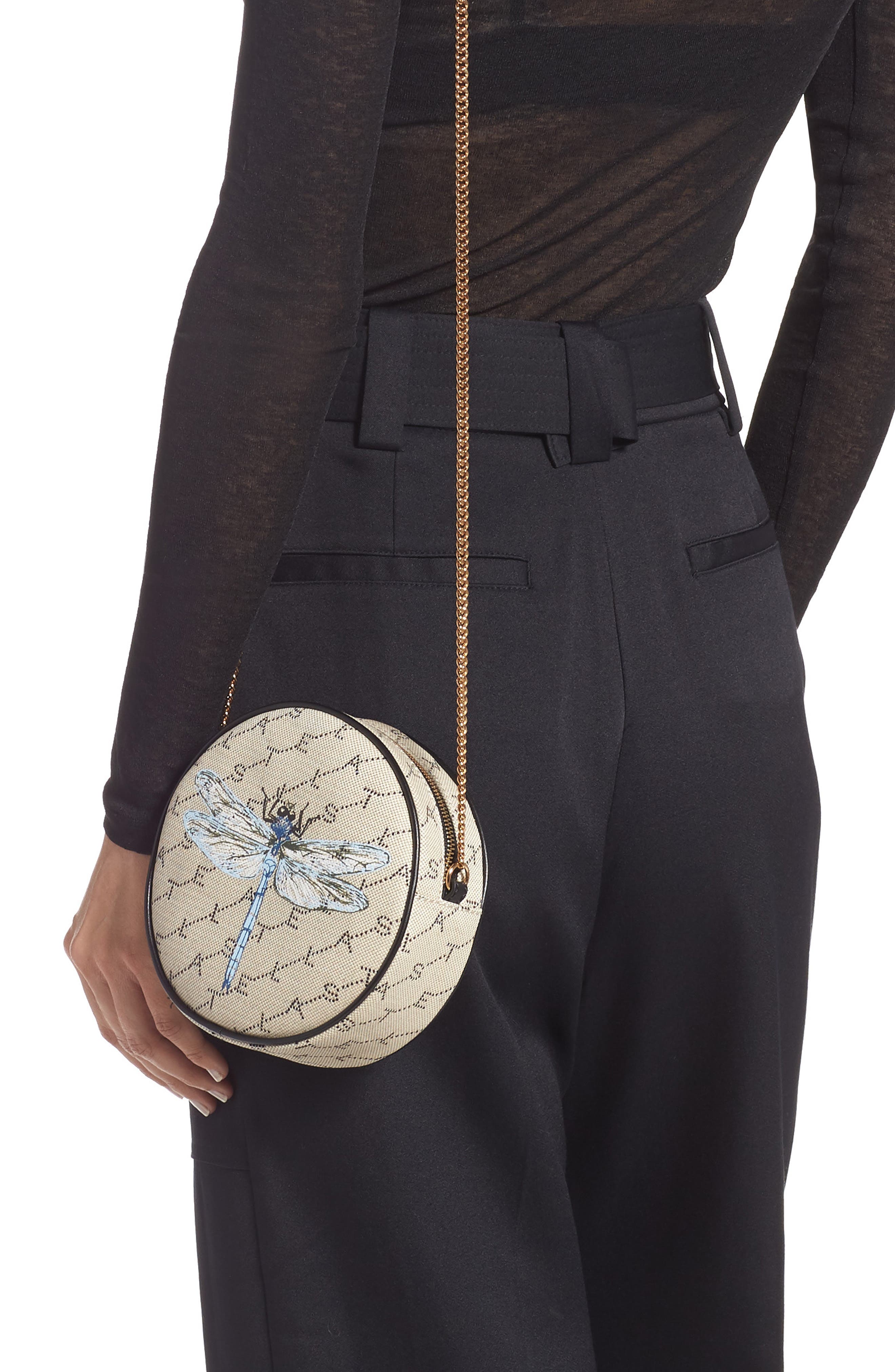 Stella McCartney Mini Monogram Circle Crossbody Bag, Alternate, color, 