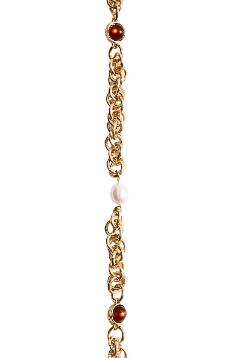 MANGO Combined Bead Chain Necklace, Alternate, color, Gold