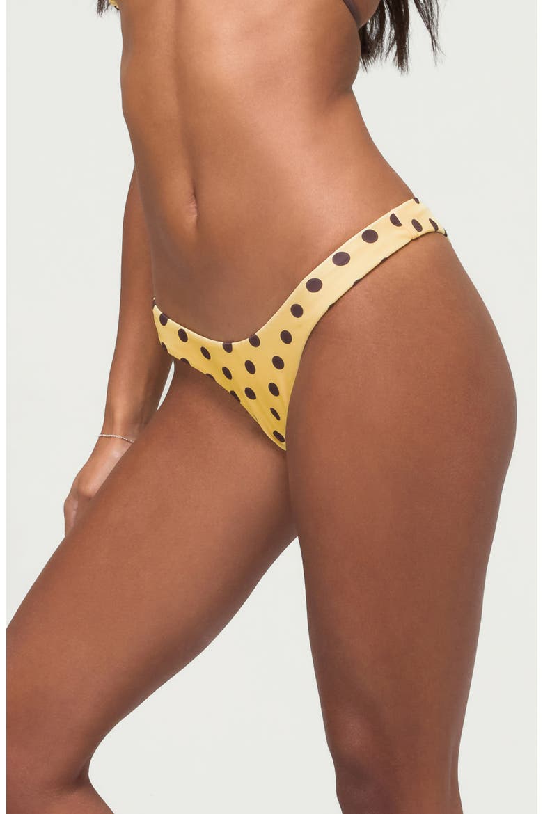 Melanie Polka Dot String Bikini Bottoms, Alternate, color, YELLOW