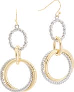 Juvell Two-Tone Circle Drop Earrings