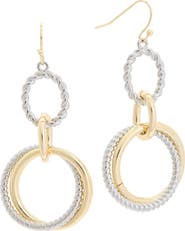 Juvell Two-Tone Circle Drop Earrings