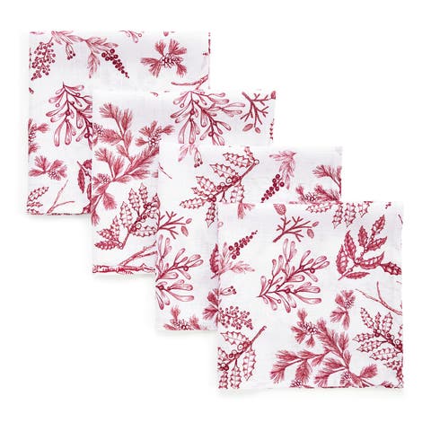 Linen Dinner Napkins - Winter Forest, 20" x 20" Inch