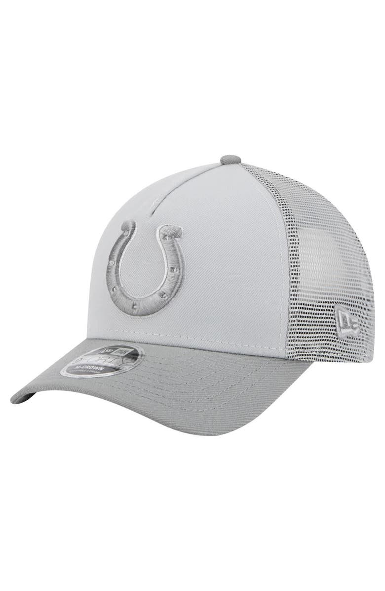 New Era Men's New Era Gray Indianapolis Colts Domain 9FORTY A-Frame Trucker Adjustable Hat, Main, color, 