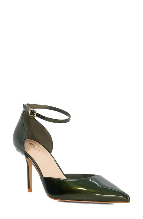 Dune London Calmness Pointed Toe Ankle Strap Pump In Green