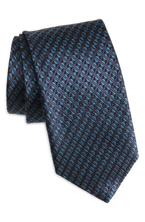 Geometric Pattern Silk Tie