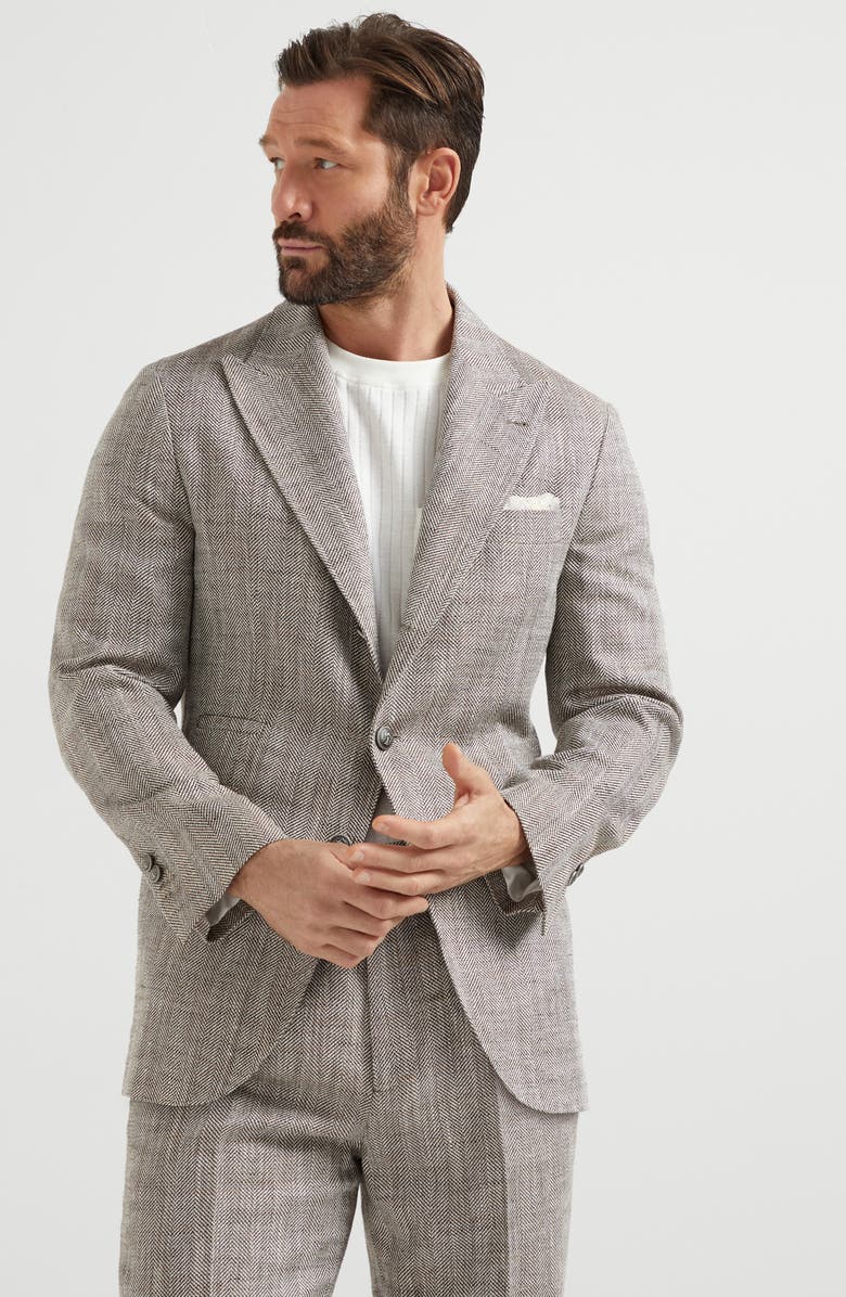 Brunello Cucinelli Chevron deconstructed blazer, Alternate, color, 