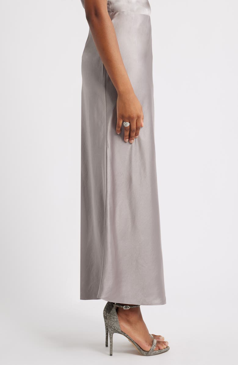 Open Edit Satin Maxi Skirt, Alternate, color, Grey Satellite