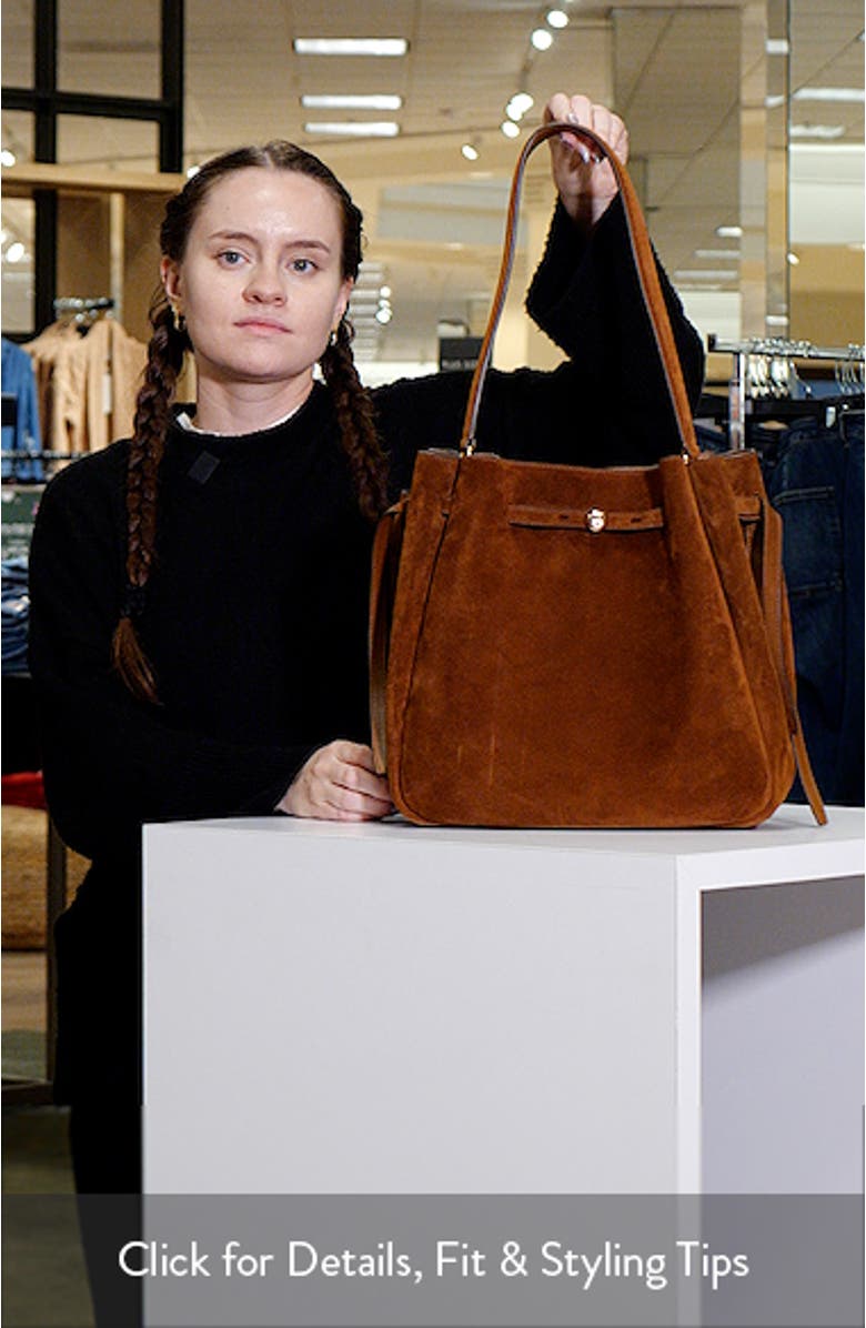 Large Romy Suede Bucket Bag, sales video thumbnail