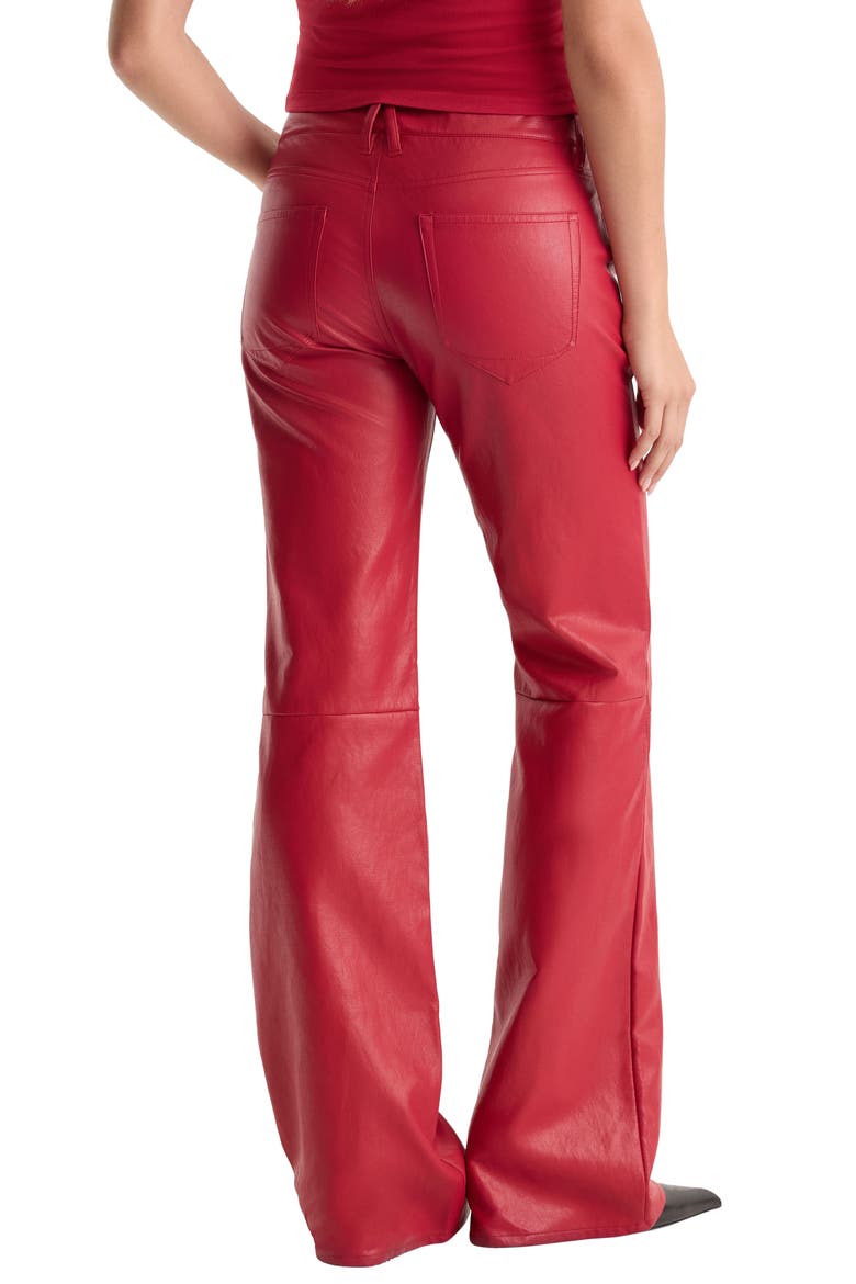 Better Than Leather Vintage Low Rise Flare Faux Leather Pants, Alternate, color, CARMINE